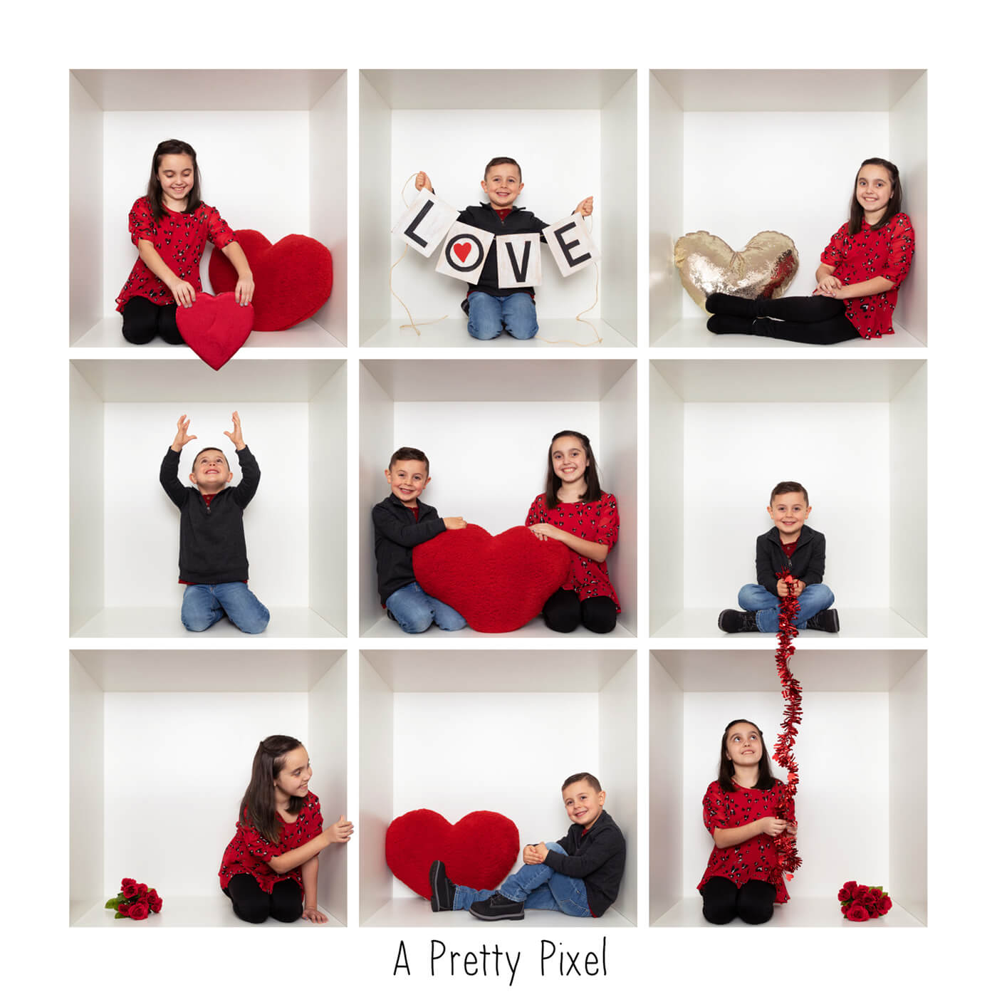 children in boxes for valentine's day